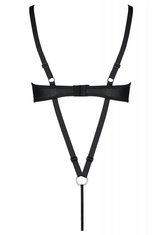 Passion - Γυναικείο Κορμάκι - Passion Celine Body Leather Μαύρο Pe-Celine - E-string.gr