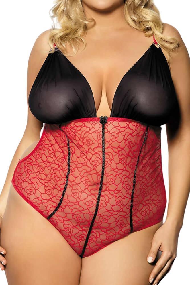 Anais - PLUS SIZE Κορμάκι στρινγκ - AS Fosco AS10004 - E-string.gr