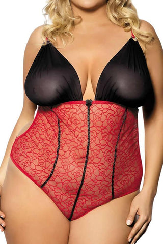 Anais - PLUS SIZE Κορμάκι στρινγκ - AS Fosco AS10004 - E-string.gr