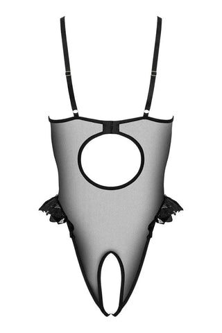 Κορμάκι BD103 με ανοιχτό καβάλο και keyhole πλάτη – flat lay πίσω όψη