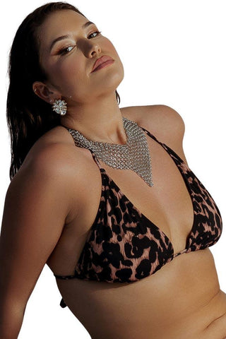 Γυναικείο Plus Size TOP Μαγιό RockClub Λεοπαρ BP-1649