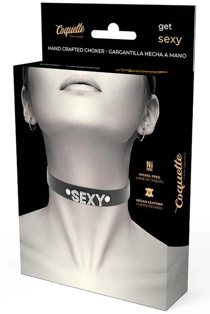 Κολιέ Vegan Leather Choker Μαύρο Sexy D-229291