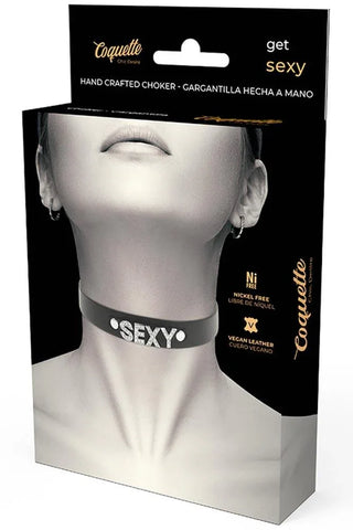 Κολιέ Vegan Leather Choker Μαύρο Sexy D-229291