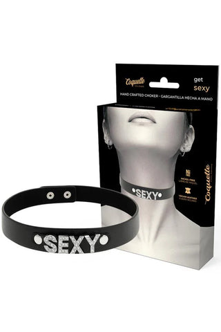 Κολιέ Vegan Leather Choker Μαύρο Sexy D-229291