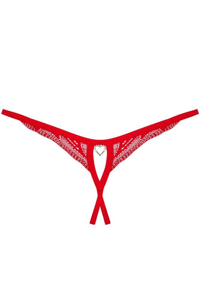 Εσώρουχο Obssesive Chilisa Crotchless thong Κόκκινο OB5841