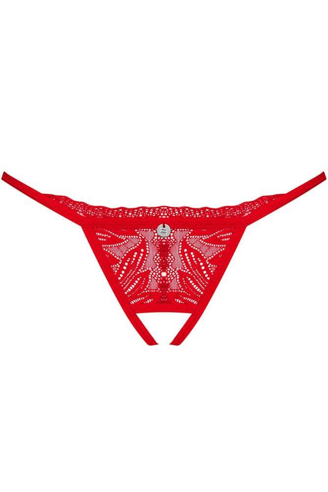 Εσώρουχο Obssesive Chilisa Crotchless thong Κόκκινο OB5841