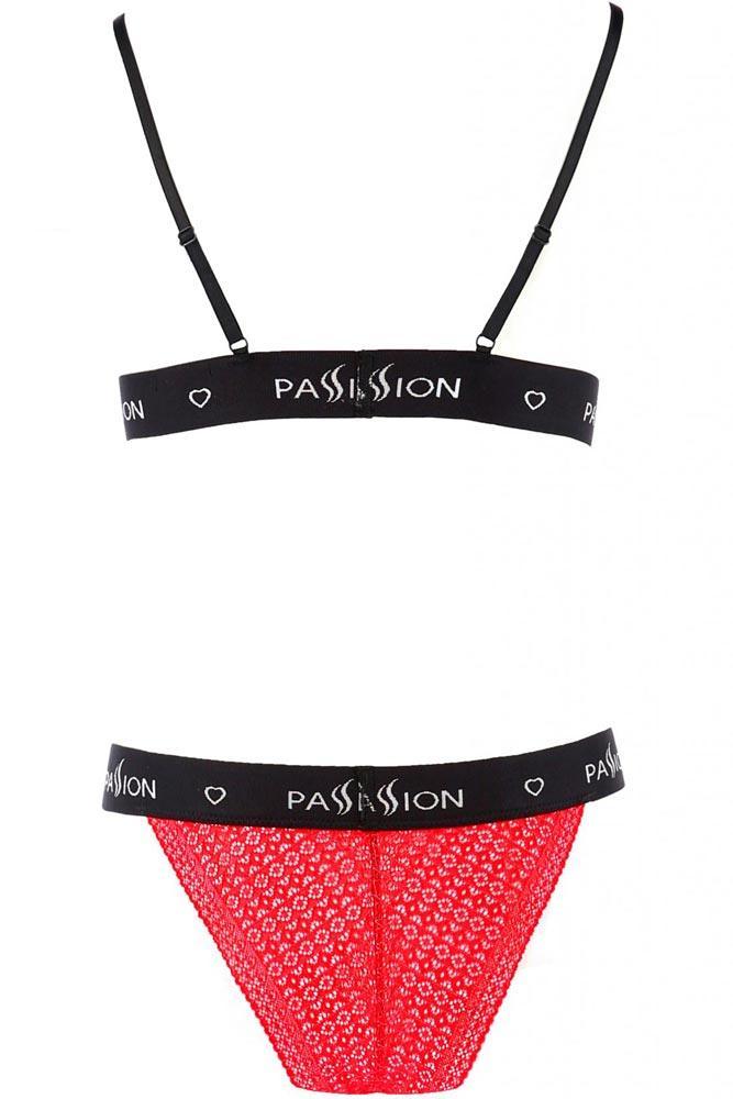 Passion - Γυναικείο σετ εσώρουχα - Passion GLAMISS SET Μαύρο κόκκινο PS0052 - E-string.gr