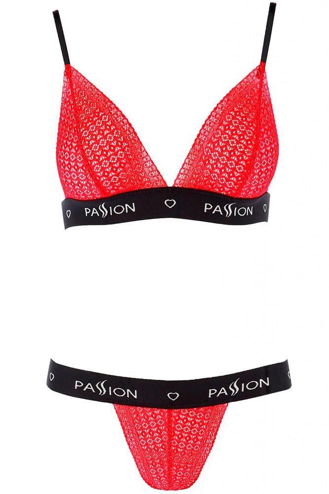 Passion - Γυναικείο σετ εσώρουχα - Passion GLAMISS SET Μαύρο κόκκινο PS0052 - E-string.gr