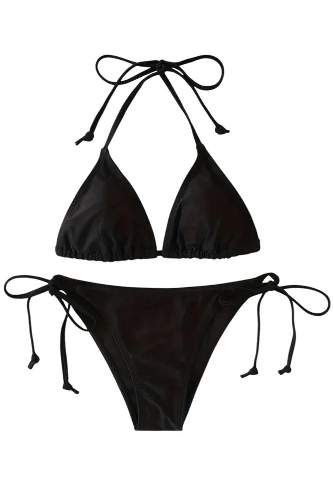 Γυναικείο μαύρο bikini μαγιό με κορδόνια – ghost με κλασικό κόψιμο στο κάτω μέρος