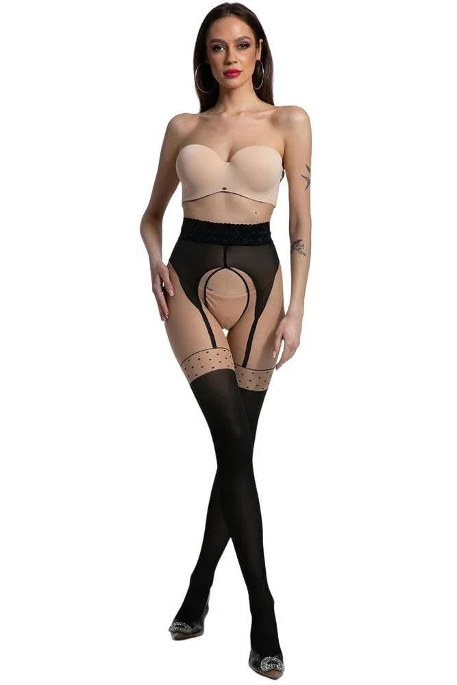 Amour - Καλσόν Αυτοκινήτου - Amour Pin-up Μαύρο Μπεζ AM-PIN-UP - E-string.gr
