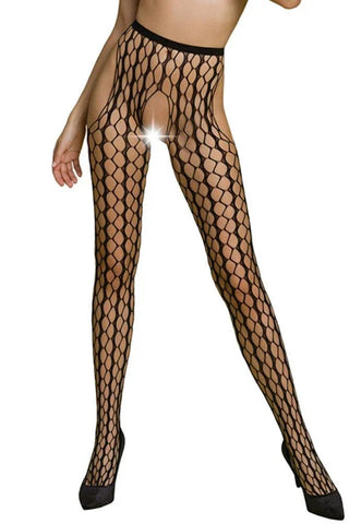 Καλσόν ζαρτιέρα Passion ECO Garter stockings Μαύρο ECOS007-Black