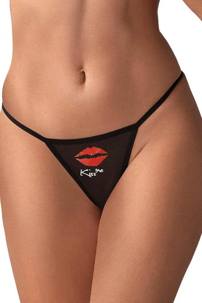Εσώρουχο Annamu String Kiss me Μαύρο A-1008
