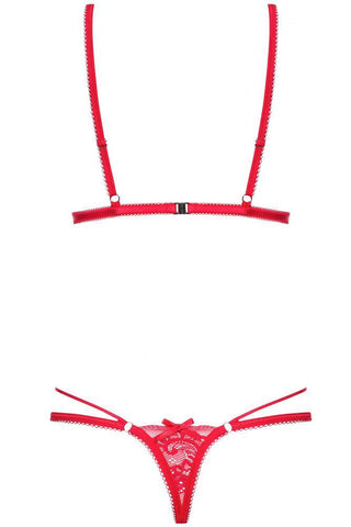Obsessive - Γυναικείο Κορμάκι - Obsessive Lovelea Teddy Κόκκινο OB9071 - E-string.gr