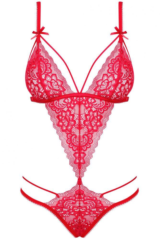 Obsessive - Γυναικείο Κορμάκι - Obsessive Lovelea Teddy Κόκκινο OB9071 - E-string.gr