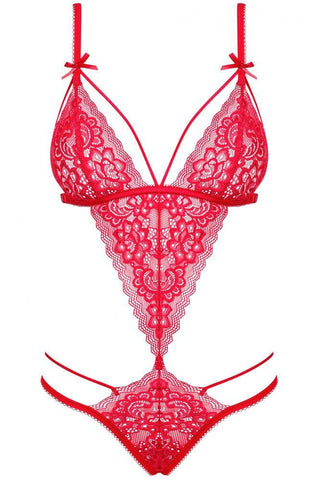 Obsessive - Γυναικείο Κορμάκι - Obsessive Lovelea Teddy Κόκκινο OB9071 - E-string.gr