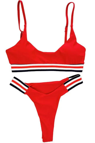 AnnaMu - Sexy String Μαγιό - Set Bikini Κόκκινο YN210517 - E-string.gr