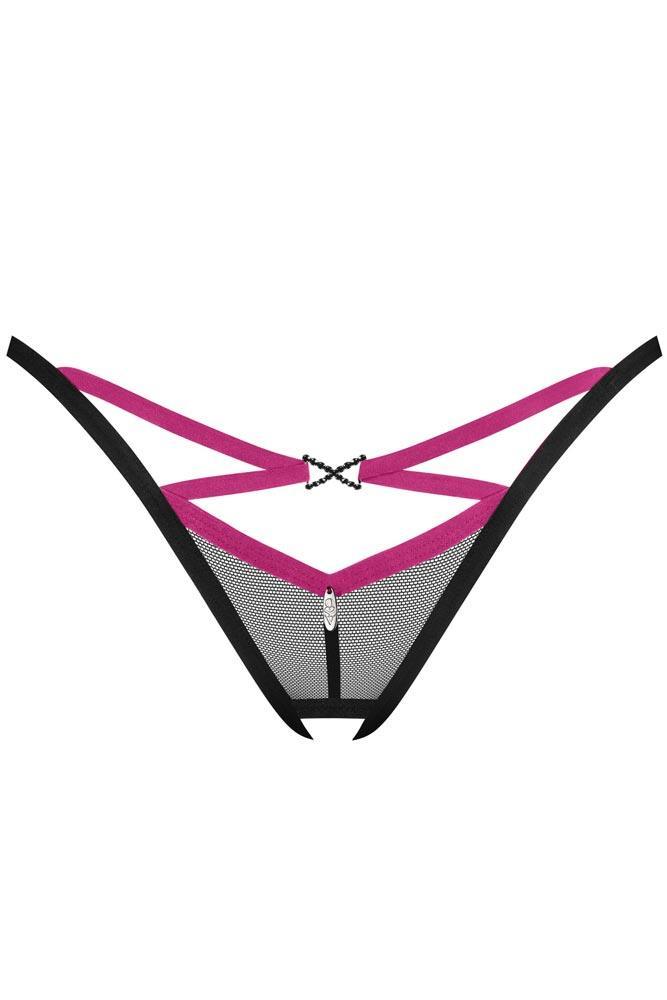 Εσώρουχο Obsessive Novenes Crotchless Thong Μαύρο OB7753