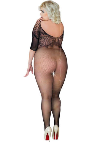 Softland - Ολόσωμο καλσόν μεγάλο μέγεθος - Bodystocking Dragonfly SFL6240 - E-string.gr