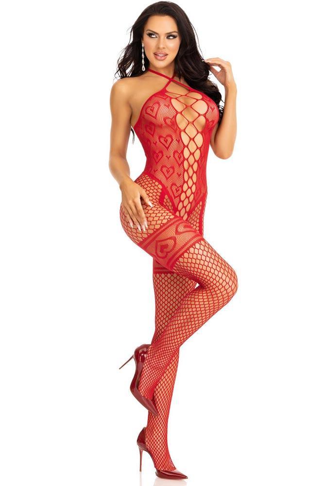 Ολόσωμο καλσόν Leg Avenue LG89320-Red