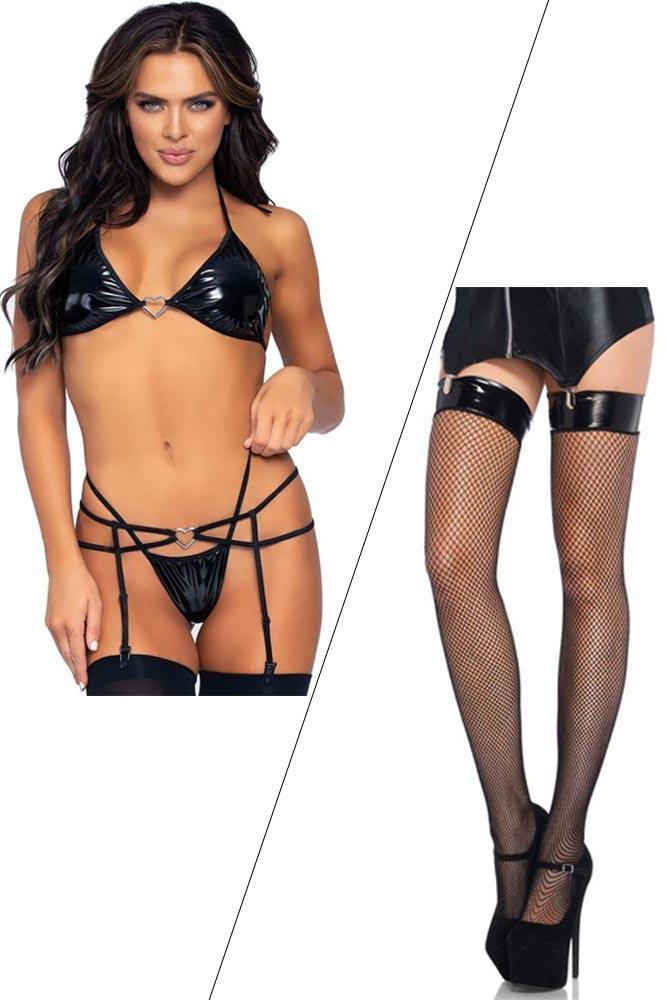 Sexy Set μαύρο και κάλτσες Vinil
