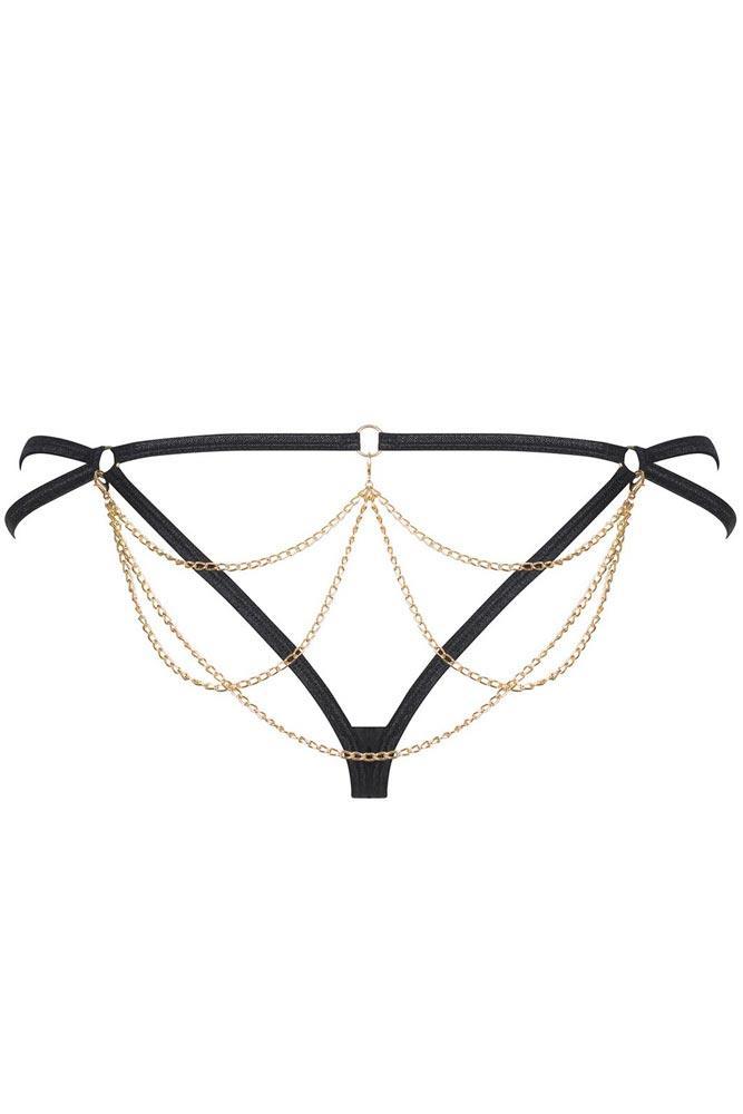 Γυναικείο String Obssesive Pantheria Thong Μαύρο OB1852