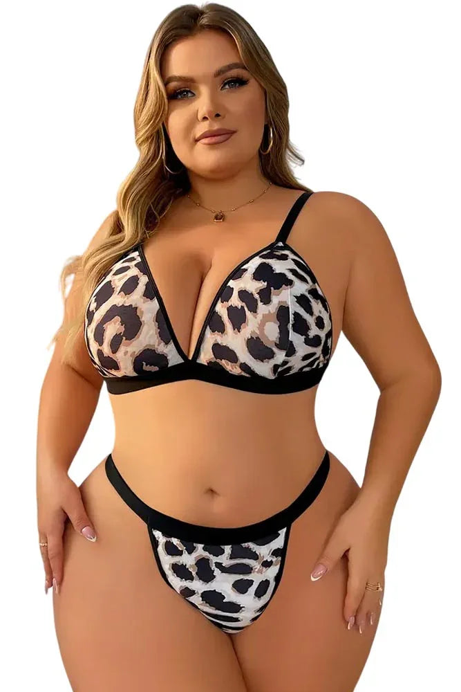 Γυναικείο Set Plus Size Annamu Λεοπαρ A-1026