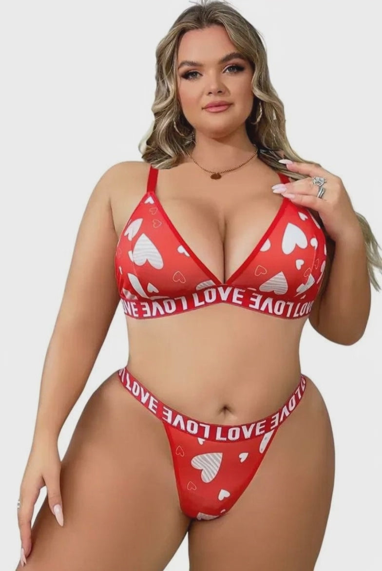 Video for Γυναικείο Set Plus Size Annamu Κόκκινο A-1042