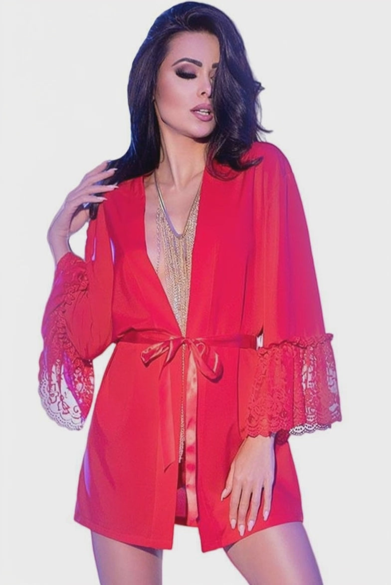Video for Γυναικεία Ρόμπα - Chilirose Chilirose Exotic Negligee Red CR-4084-Red