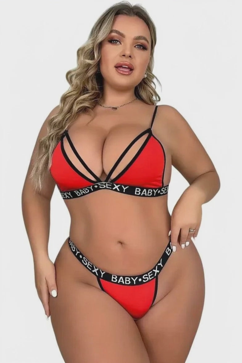 Video for Γυναικείο Set Plus Size Annamu Κόκκινο Μαύρο A-1043