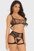 Video for Γυναικείο σετ εσώρουχα Leg Avenue top and garter harness Μαύρο LG81664