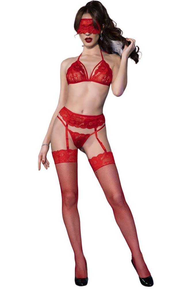 Γυναικείο σετ εσωρούχων Chilirose Κόκκινο CR-4467-Red