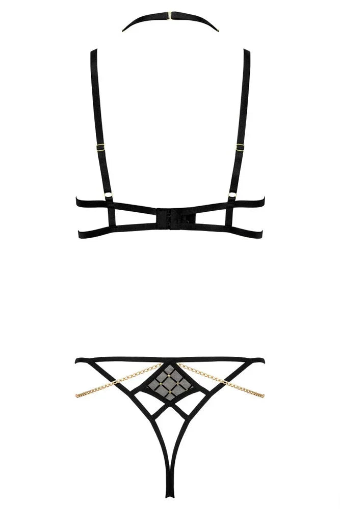 Σετ εσωρούχων Kotek 2-pcs set Μαύρο Χρυσό TP101