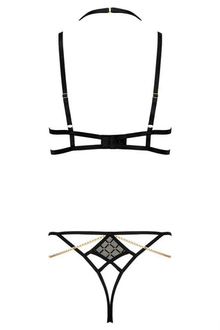 Σετ εσωρούχων Kotek 2-pcs set Μαύρο Χρυσό TP101
