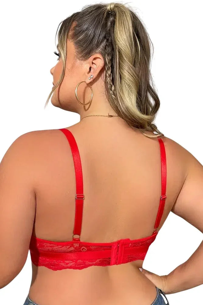 Γυναικείο Σουτιέν Plus Size Annamu Κόκκινο A-1044
