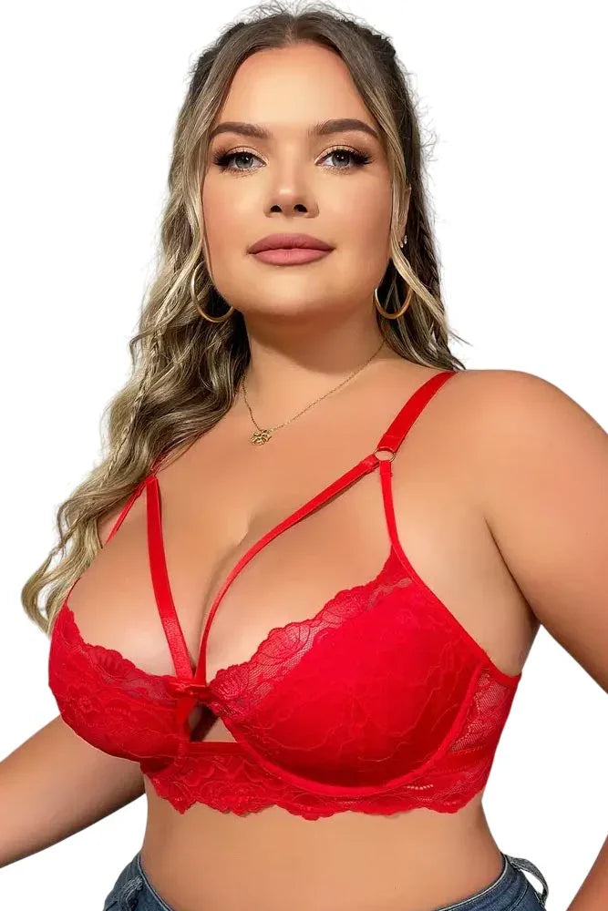 Γυναικείο Σουτιέν Plus Size Annamu Κόκκινο A-1044