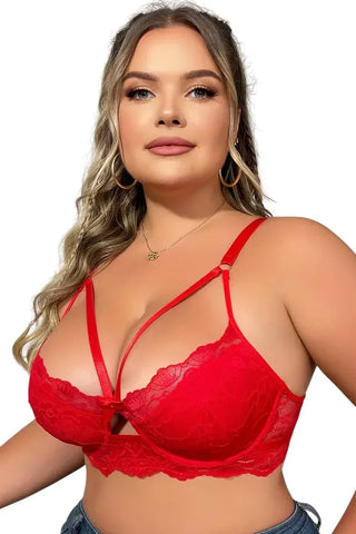 Γυναικείο Σουτιέν Plus Size Annamu Κόκκινο A-1044
