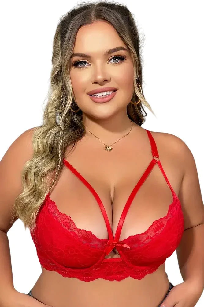 Γυναικείο Σουτιέν Plus Size Annamu Κόκκινο A-1044
