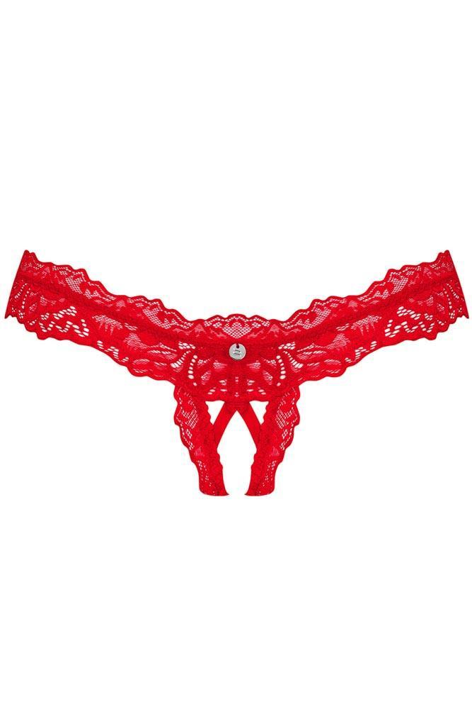 Εσώρουχο Obssesive Cherris Crotchless thong Κόκκινο OB5360