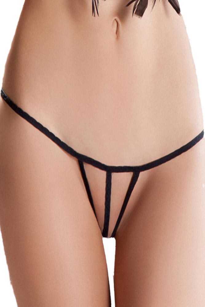 Sexy crotchless εσώρουχο μαύρο Passion MT004