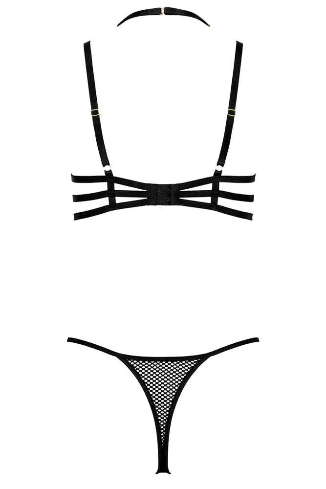 Δαντελένιες λεπτομέρειες στο μαύρο lingerie TP104 – Πίσω όψη