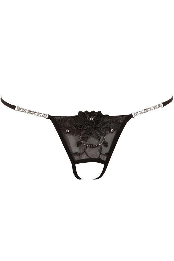 Cottelli Collection - Γυναικείο Εσώρουχο- CROTCHLESS RHINESTONES THONG S4F04700 - E-string.gr