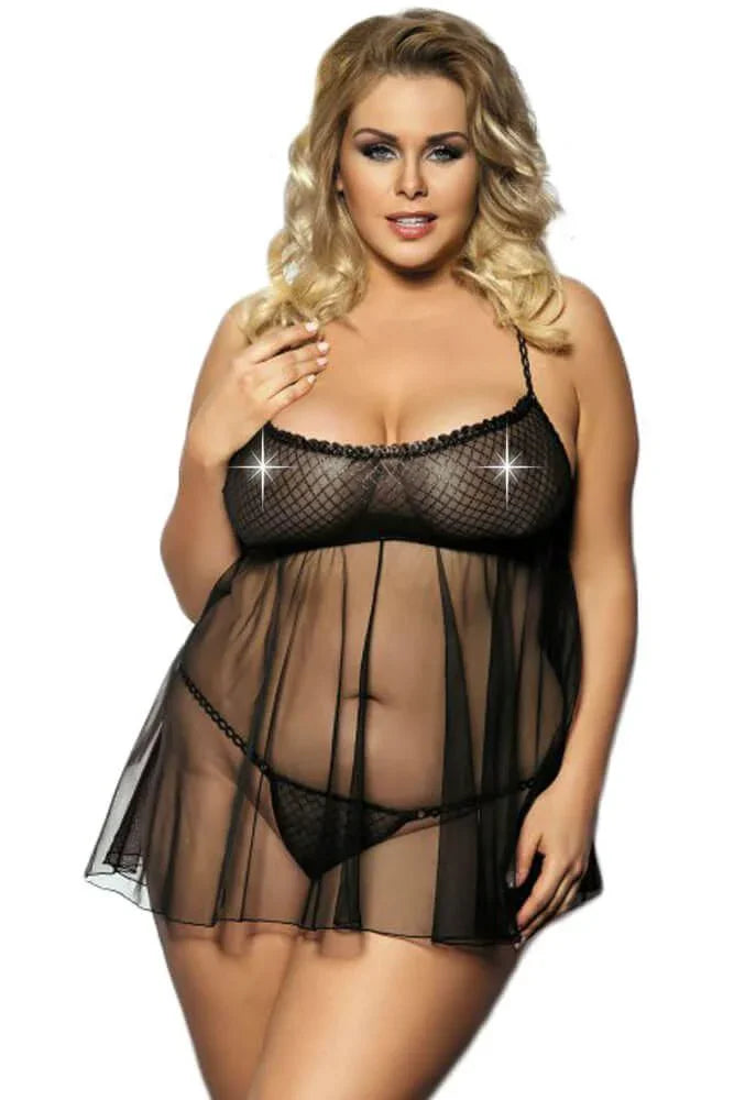 Anais - PLUS SIZE Babydoll - AS Anemos AS10007 - E-string.gr