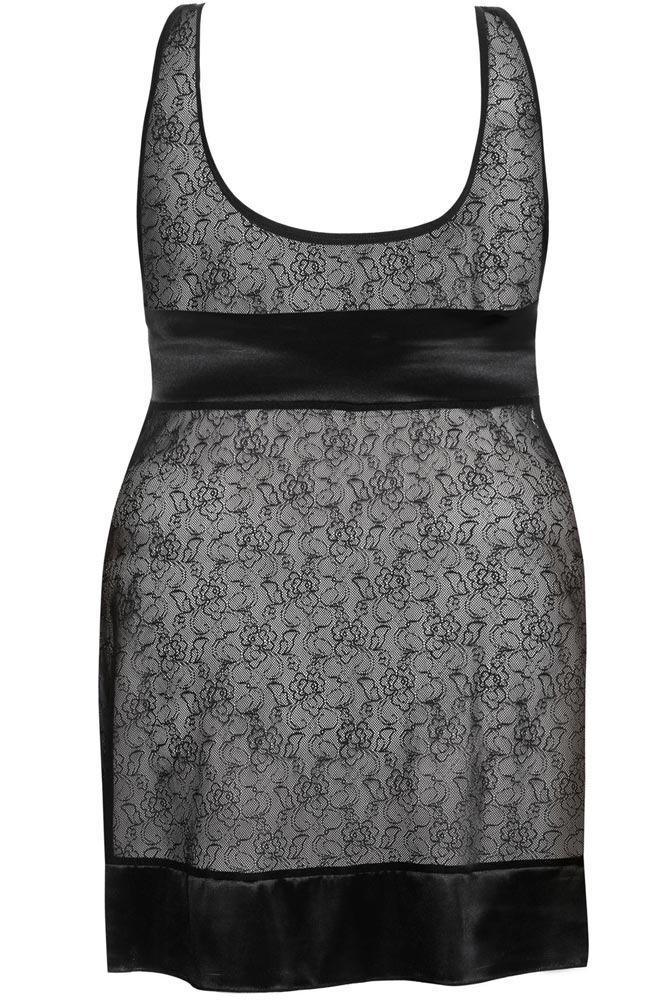 Anais - PLUS SIZE Babydoll - AS Elysia Μαύρο AS10034 - E-string.gr