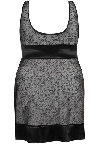 Anais - PLUS SIZE Babydoll - AS Elysia Μαύρο AS10034 - E-string.gr
