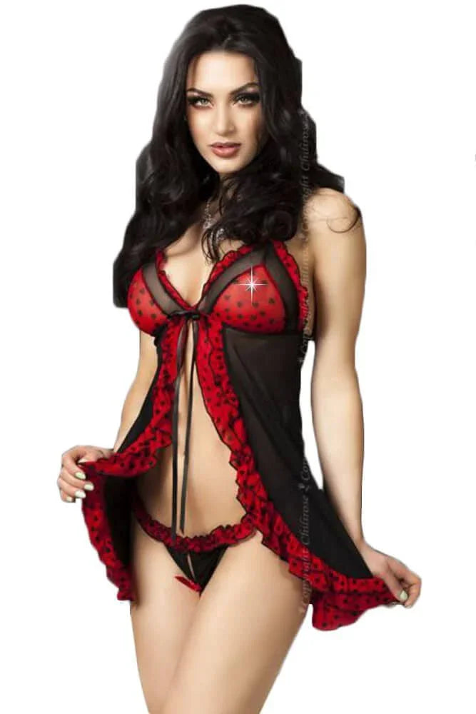 Chilirose - Γυναικείο Babydoll - Chilirose Babydoll and String CR-3487 - E-string.gr