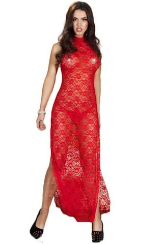 Chilirose - Γυναικείο μακρύ Babydoll - Chilirose Long Babydoll Red CR-3506-R - E-string.gr