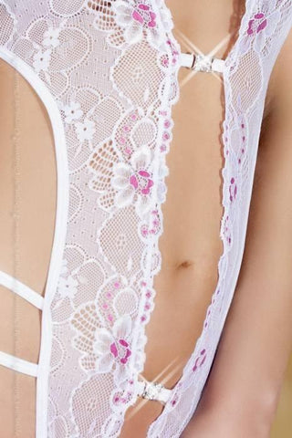 Chilirose - Γυναικείο κορμάκι - Chilirose Body White-Pink CR-3507-White-Pink - E-string.gr