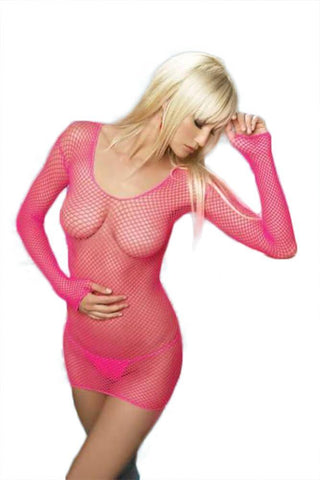 Leg Avenue - Μίνι Φορεματάκι - Leg Avenue Industrial Net Mini Dress Hot Pink LG8382 - E-string.gr