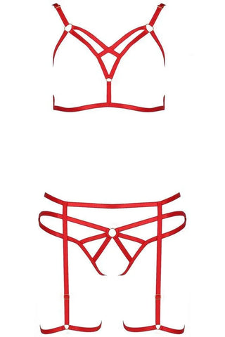 Passion - Γυναικείο σετ Εσώρουχα - Passion Magali Set Κόκκινο PS10884 - E-string.gr