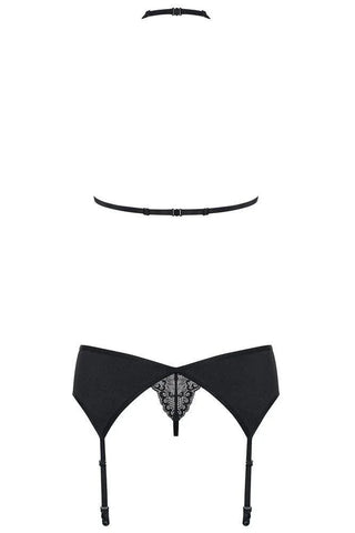 Obsessive - Γυναικείο σετ εσωρούχων- Obsessive Charmea set 3 pcs black OB1779 - E-string.gr